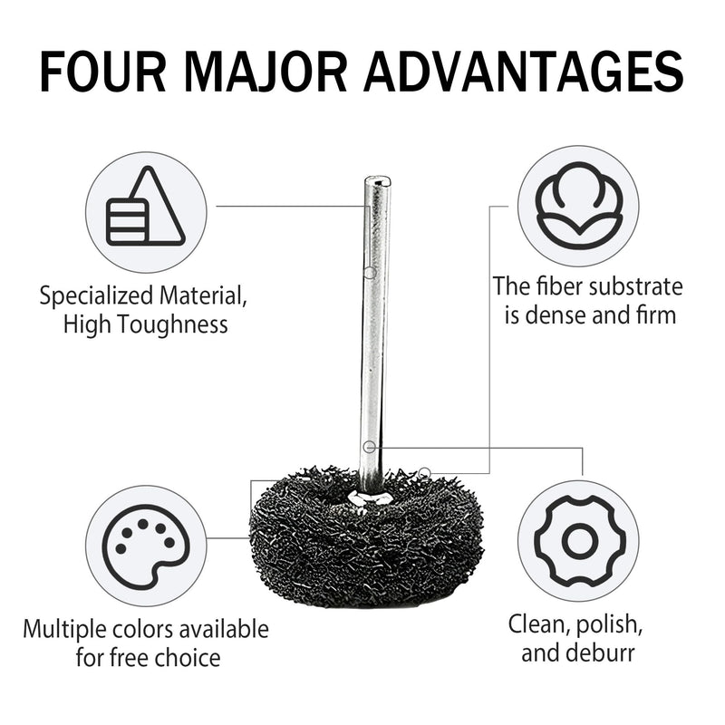 Pack of 40 Abrasive Buffing Wheels, Abrasive Polishing Wheels, Flap Grinder for Drill, Grits 80/150/240/300, Versatile Polishing Accessories for Metal, Jewelry and More