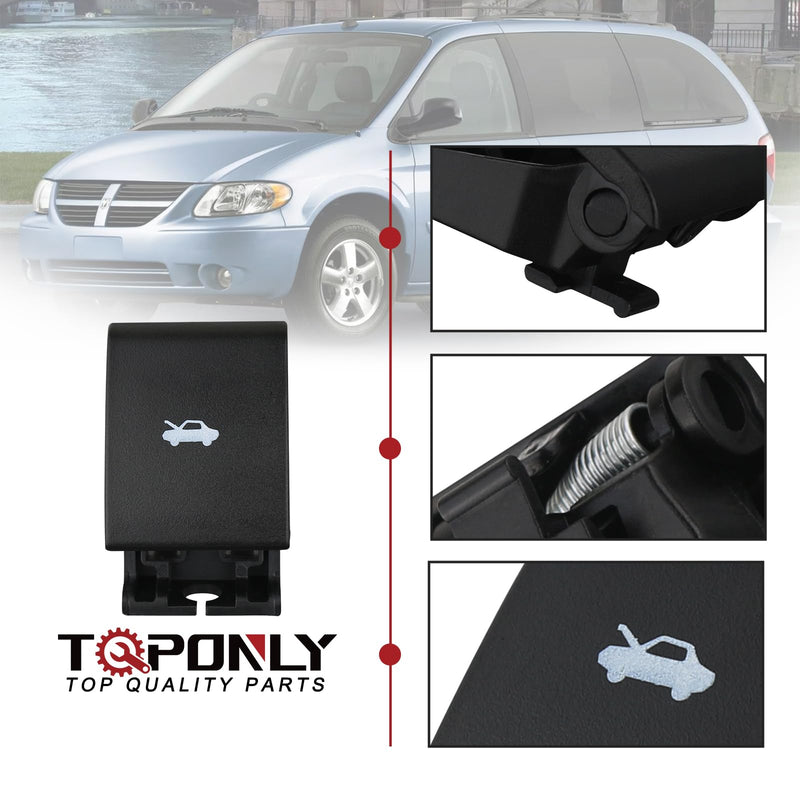 TQPONLY Hood Release Pull Handle,Compatible with Dodge Ram Charger Dart Durango Grand Caravan/Chrysler 300 Town & Country/Jeep Grand Cherokee Renegade Replaces 68085761AA 11-19 Hood Handle