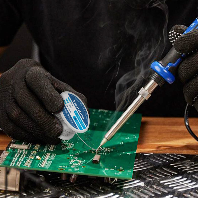 Solder 0.8 mm, Hanibos solder with flux Sn99.3 Cu0.7 soldering wire with rosin core for electric soldering and DIY (approx. 30g) 30g-0.8mm
