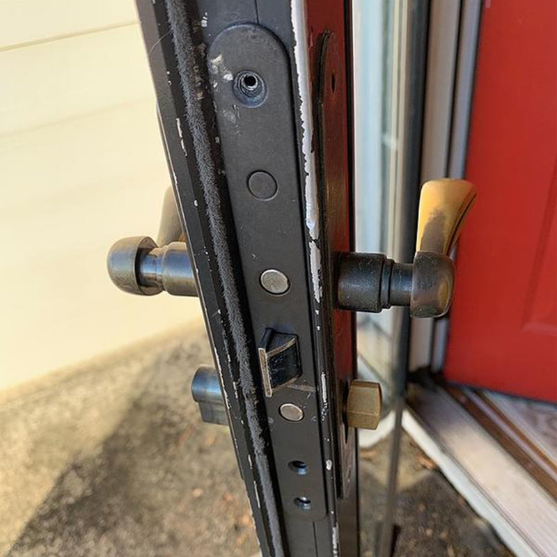 2 Point Bolt Mortise Lock Replacement Fits for Pella Storm Doors ONLY, 2-1/2" Handle PZ, 7/8" Backset, 7-1/4" Faceplate Screw Hole Centers, Bolts Spaced at 2-1/2", Non-Handed, Black