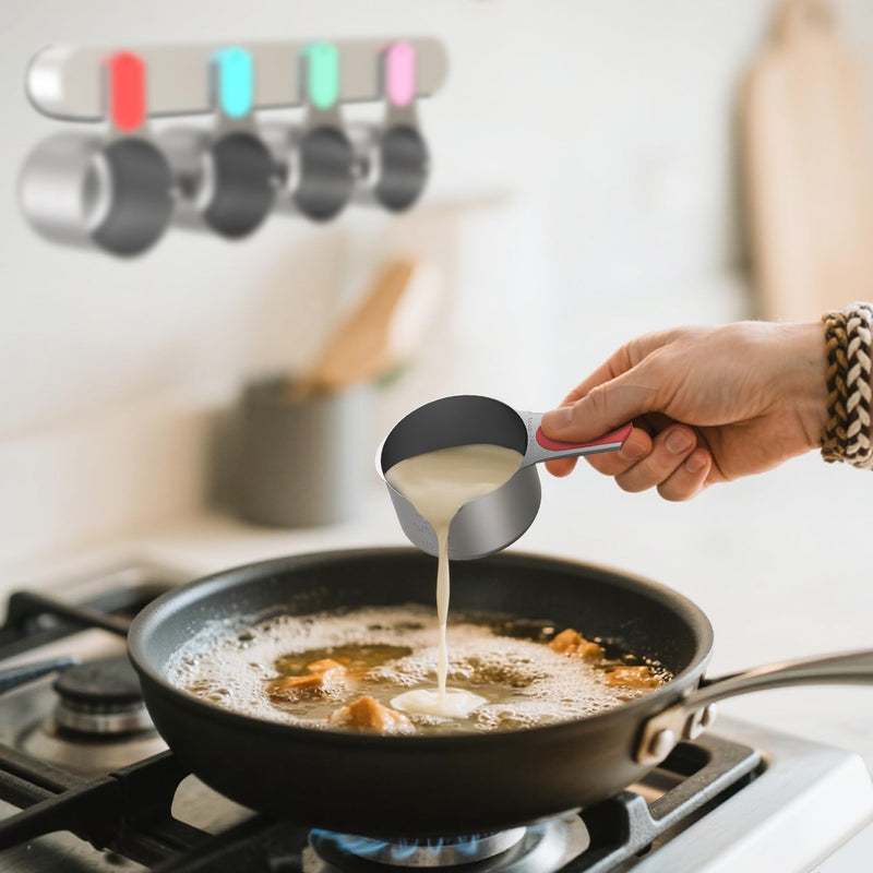 Stainless Steel Measuring Cups and Spoons Set of 20, 7 Nesting Measuring Cups, 7 Spoons & 1 Leveler, 5 Mini Spoons, Kitchen Gadgets for Cooking & Baking Silver