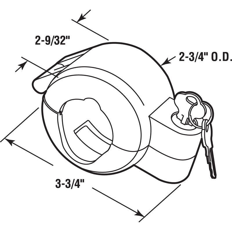 Prime-Line S 4181 Handle Lock-Out Device, Single Pack | Handle Lock with Key, Blocks Access to Keyhole, Removeable and Easy to Use, Fits Round Doorknobs Max 2-7/8 Inch