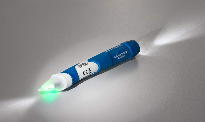 PeakTech 1032 - Contactless AC voltage tester with LED signal lamp & vibration, 12 - 1000 V AC operating range, non-contact voltage tester, current tester, pen multimeter - 160 x 28 mm single