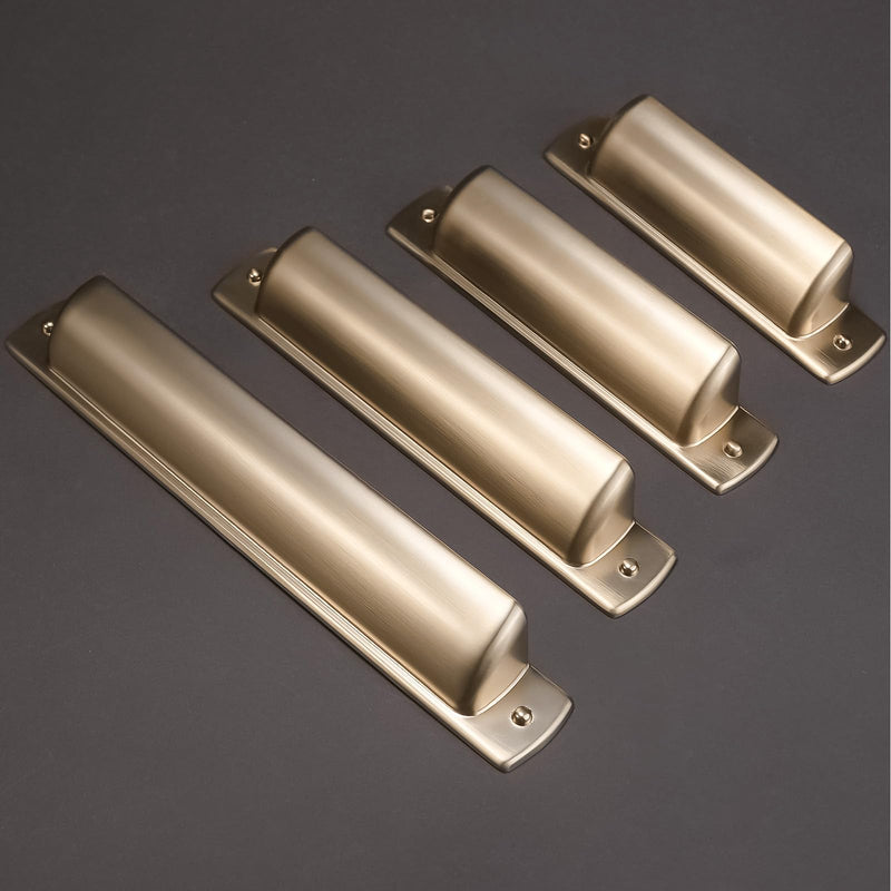 10 Pack 3-3/4 Inch(96mm) Cabinet Pulls Champagne Bronze Kitchen Cabinet Pulls Zinc Alloy Drawer Pulls Solid Cabinet Hardware 3.75" Hole Center（96mm） 10 Pack
