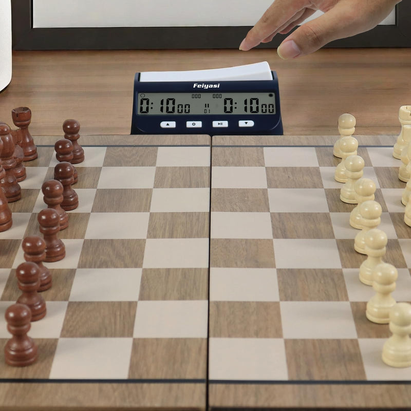 Chess Clock, Competition Specific Chess Timer, Portable Digital Electronic Large Screen Chess Clock,Suitable for Timers in Chess, Go, Checkers, and Other Board Games (Navy Blue) Navy Blue