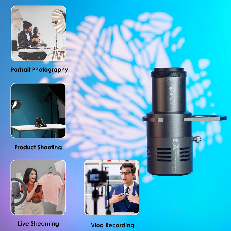 CX100 Mini Optical Snoot Gobos Accessories with ZY Mount Adapter, Spotlight Attachment Shape Light Compatible with ZHIYUN Molus X100,CX100,GodoxG ML100BI,ML100R Mini Mount for Z&G