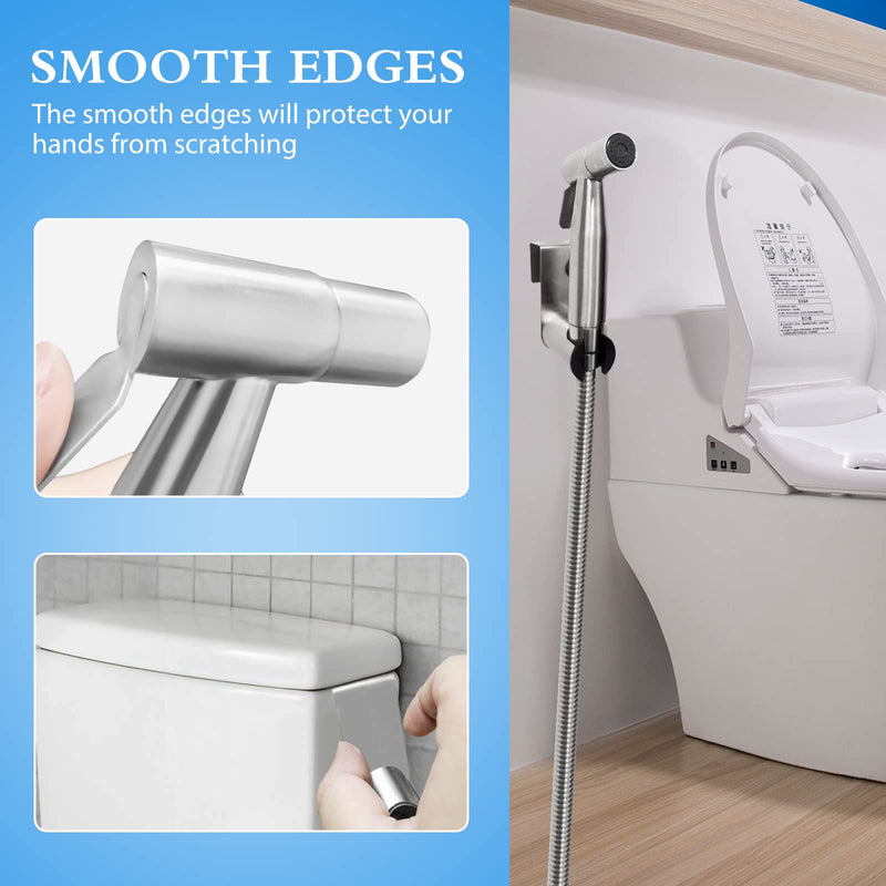 Ikaufen Handheld Bidet Sprayer for Toilet Adjustable Water Pressure Control Bidet Hose Attachment for Bathroom Shower Spray Stainless Steel Cloth Diaper Sprayer Kit Style 1