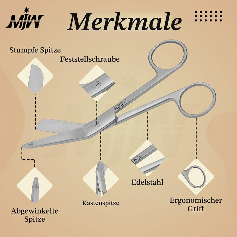 Stainless Steel Bandage Scissors for Cutting Ostomy Care 5.5" Silver