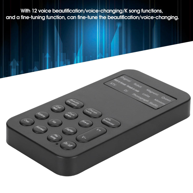 Handheld Voice Changer Device with 8 Sound Effects Real Time Voice Modulation for Mobile Phone Gaming Streaming Podcasts Plug Play Design Portable Sound Card
