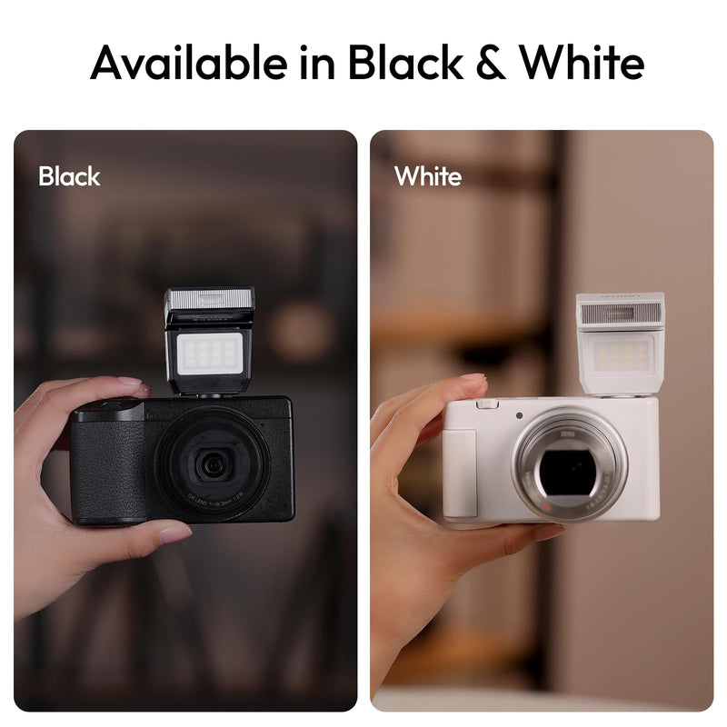 ULANZI SL03 Camera Mini Flash Speedlite with Video Light, GN8 6500K External Flash 90° Angle Adjustable Speedlite Compatible with Sony/Canon/Fuji/Nikon DSLR, Universal Single Contact Hot Shoe Mount Black