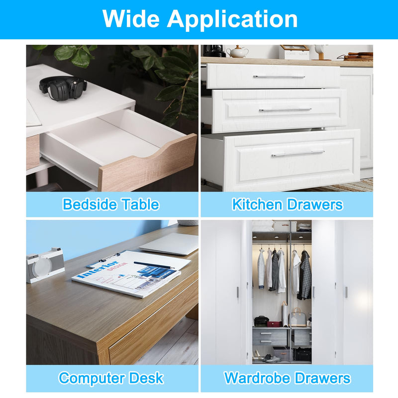 uxcell 1 Pair Drawer Slides, 22 Inch Drawer Slide Heavy Duty Side Bottom Mount Drawer Glides Replacement for Cabinet Dresser Drawers