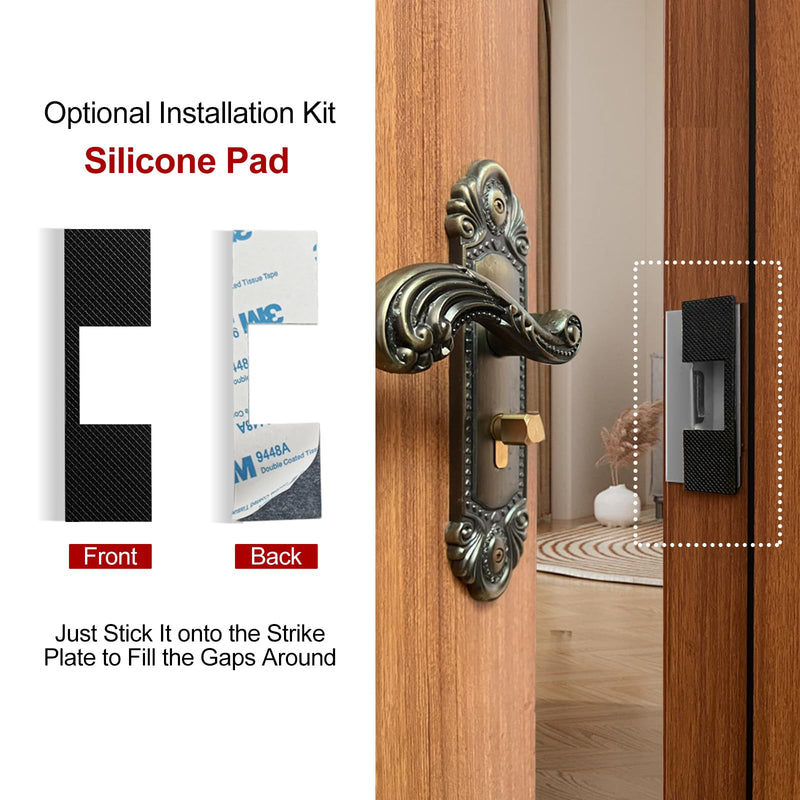 Outward Opening Door Security Protector Shields 7", Heavy Duty Door Latch Guard Plates, Door Knob/Deadbolt Latch Cover Invisible Plate 2 Pack