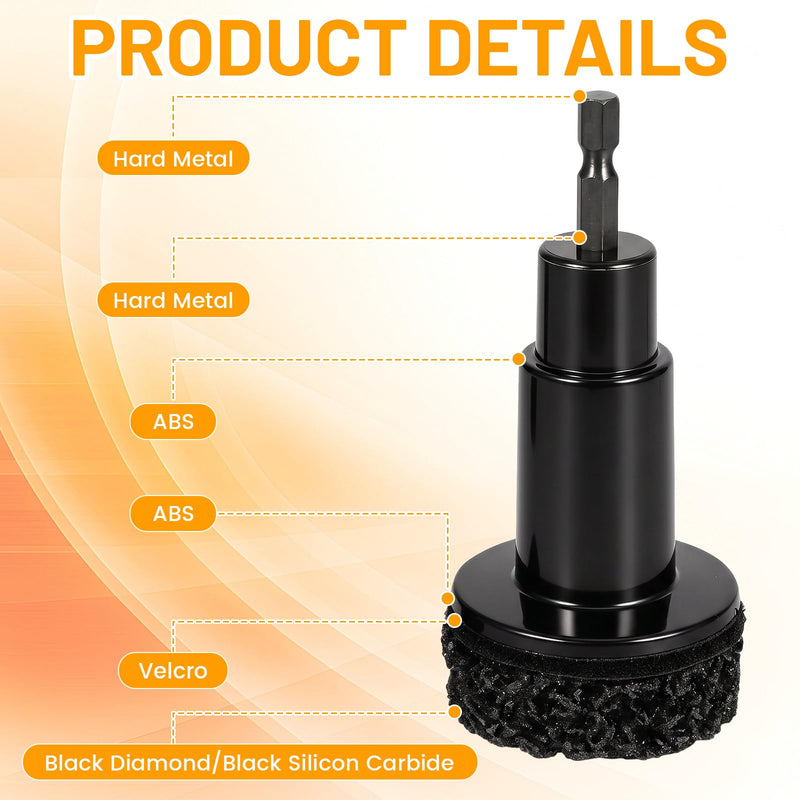 Wheel Bolt and Wheel Hub Grinder with 6 Grinding Wheels for Rims Rust Removal | Wheel hub cleaning tool, rim repair kit with rust brush, 1/2 inch impact wrench adapter, for cars, trucks, rims, rust removal
