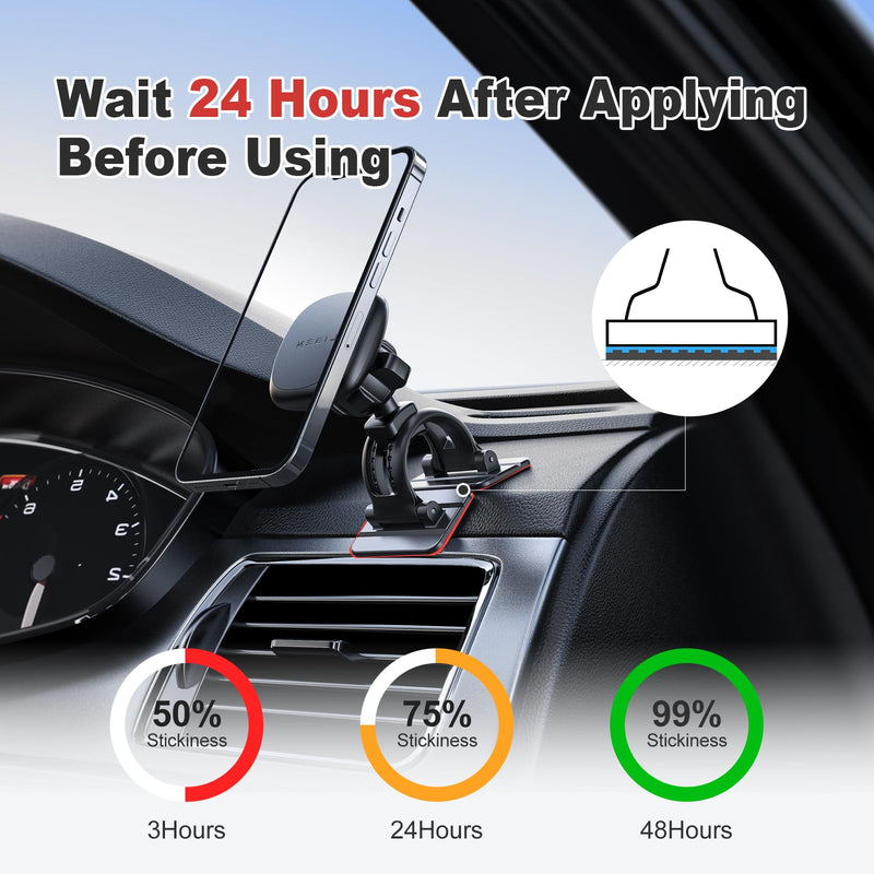 Sticky Adhesive Tape Replacement for Car Dashboard Magnetic Phone Mount Holder Base, 8pcs Rectangle Heat Resistance Double Side-Tape Sticker Pads for Magnet Car Phone Cradle & Windshield Dash Cam