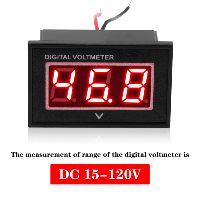 HUSUKU 12V 24V 36V 48V LED Digital Volt Meter Battery Meter Gauge led Voltage Display for Golf Cart Club Car EZGO Yamaha (Red) Red