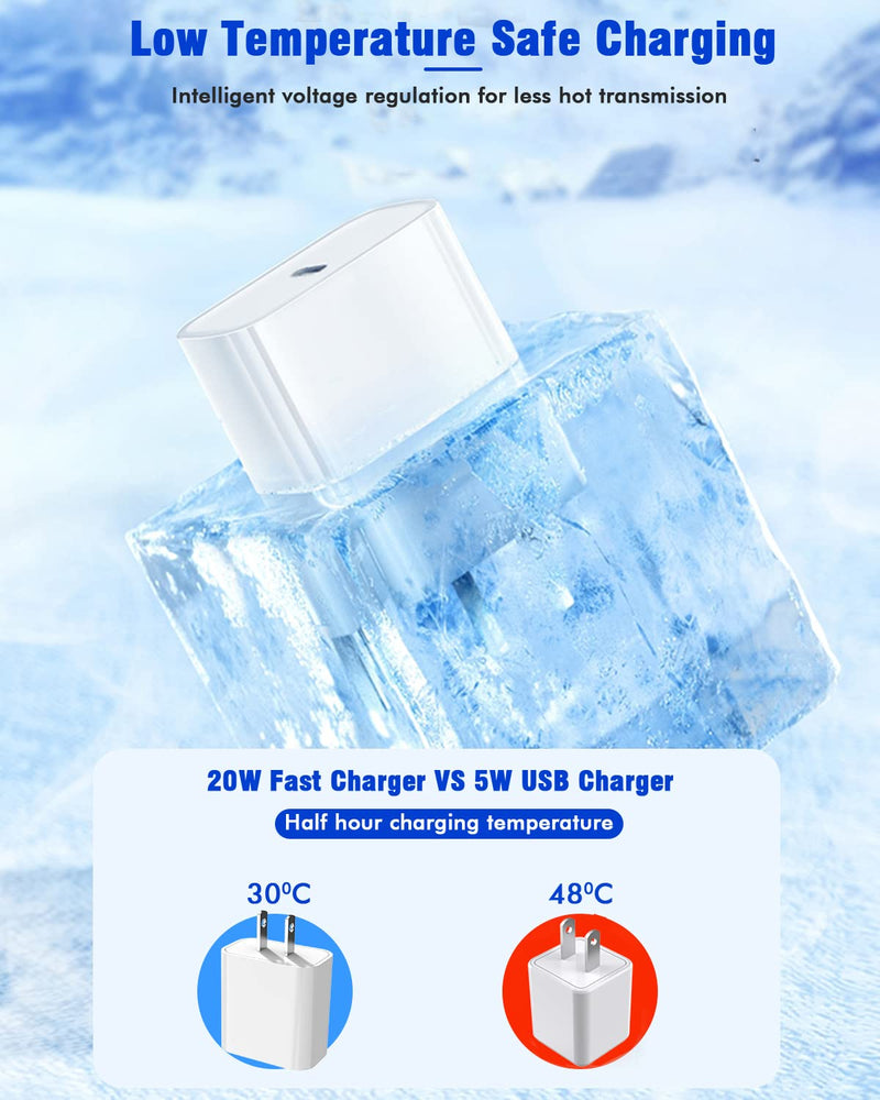 10FT Fast iPad Charger, iPad Pro Charger Cord [2Pack] 10FT USBC to USB C Cable iPad Cord 20W USB C Charger iPad Charging Block for iPad 10,iPad Mini 6,iPad Air 5/4,iPad Pro 12.9/11 inch 2020/2021/2022 White