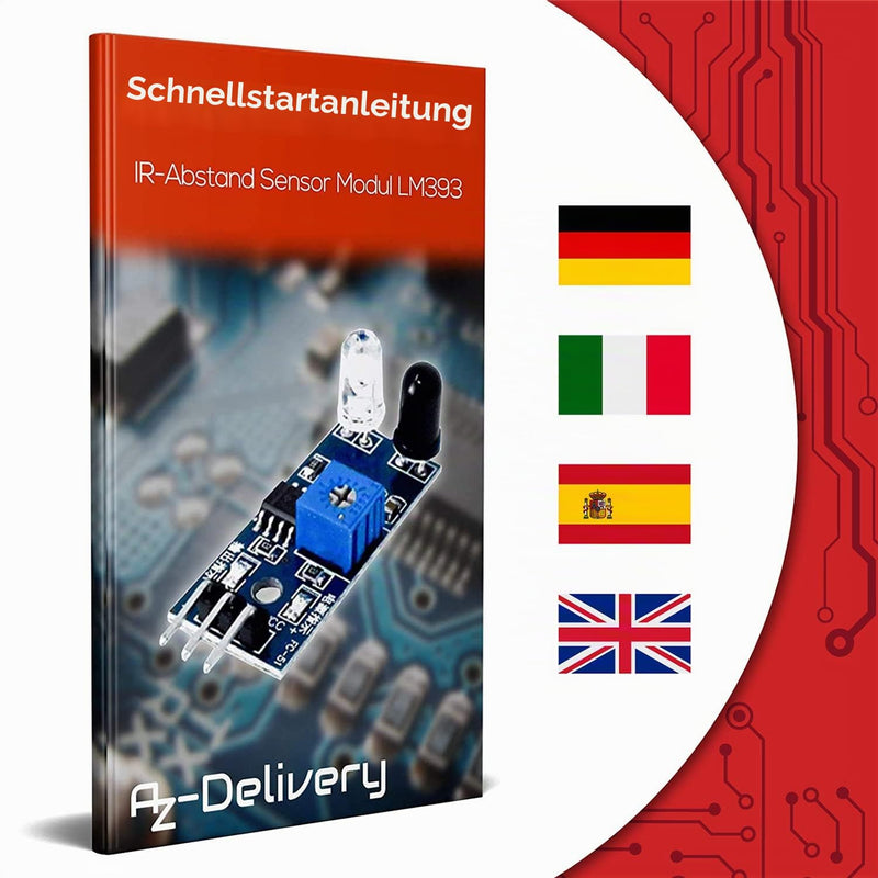 AZDelivery 5 x IR Infrared Module for Obstacle Detection Distance Sensor Compatible with Arduino and Raspberry Pi Includes eBook!