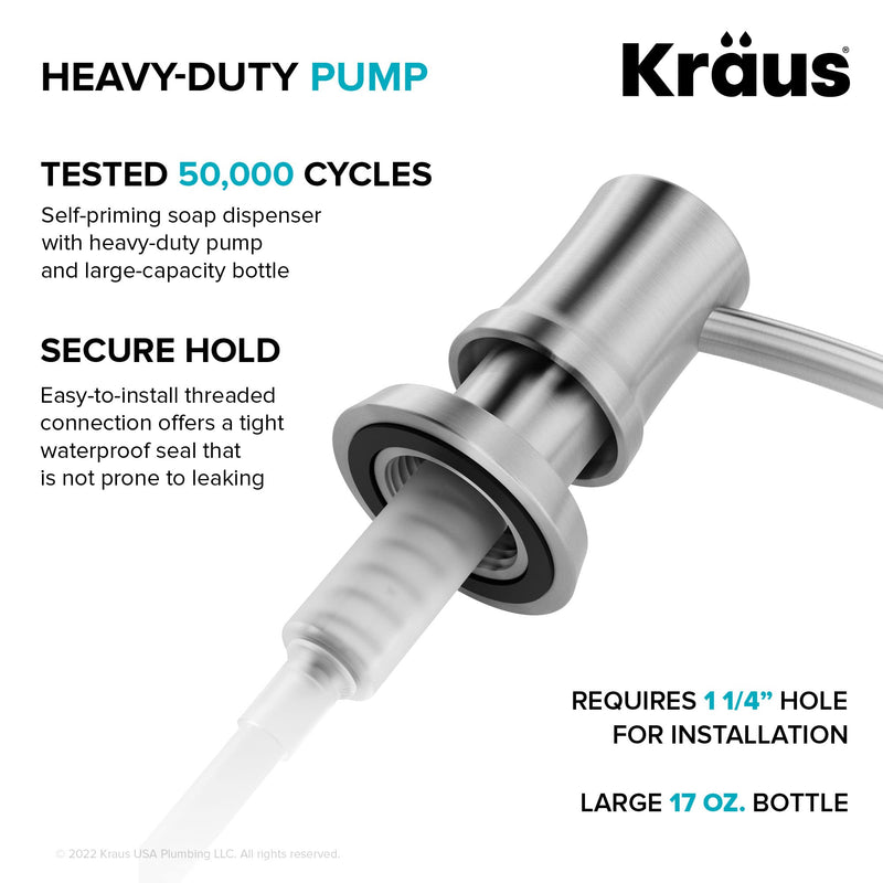 KRAUS Kitchen Soap and Lotion Dispenser in Brushed Brass, KSD-54BB Traditional Style