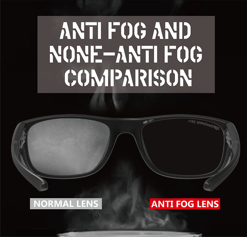 HTS HUNTERSKY TR90NZZ Safety Glasses with Side Shield Small Size Women Men ANSI Z87 Anti Fog Scratch Resistant Lab Pickleball Black/Clear 2 Pack