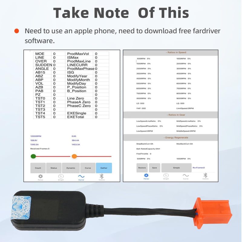 Compatible with Computers Tablets & Networking FarDriver Programmable Bluetooth Adapter for Nanjing/Fardriver Controller Programming Module