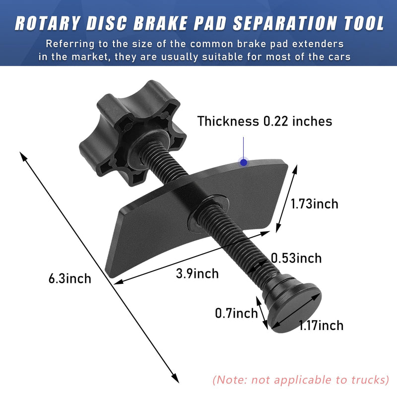 Brake Pad Spreader, Heavy Duty Disc Brake Pad Separator Tool with Comfortable Tightening Knob, Carbon Steel Brake Piston Brake Caliper Compression Tool for Most Cars