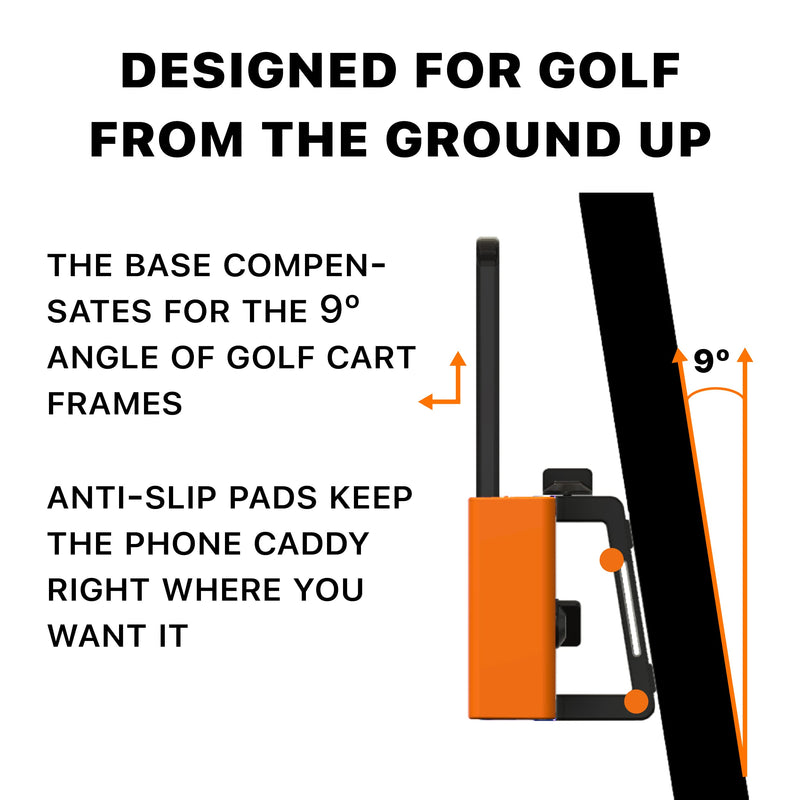 Phone Caddy + Cigar Holder - The best phone and cigar holder for golf - Fits all popular smart phones cigars (Black) Black