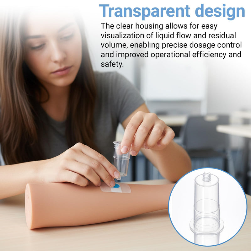 TrelaCo 200 Pack Disposable Transparent Connector, Individually Packaged,Multi Sample for Single Use, Universal Fit