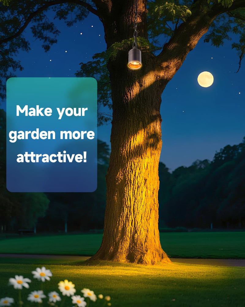 Low Voltage Brass Hanging Light Outdoor, 12V Landscape Pendant Tree Light, Replaceable GU5.3 MR16 LED Bulb, Soft Warm White 2700K, IP67 Waterproof Design for Garden Yard Gazebo Pergola 1-Pack