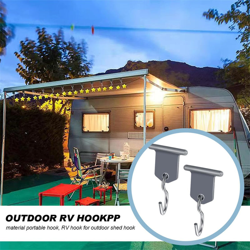 RV Awning Hooks for Lights RV Awning Light Clips Hanger Camper Awning Accessory Hangers for Camping Tent Indoor Outdoor 12 Pcs