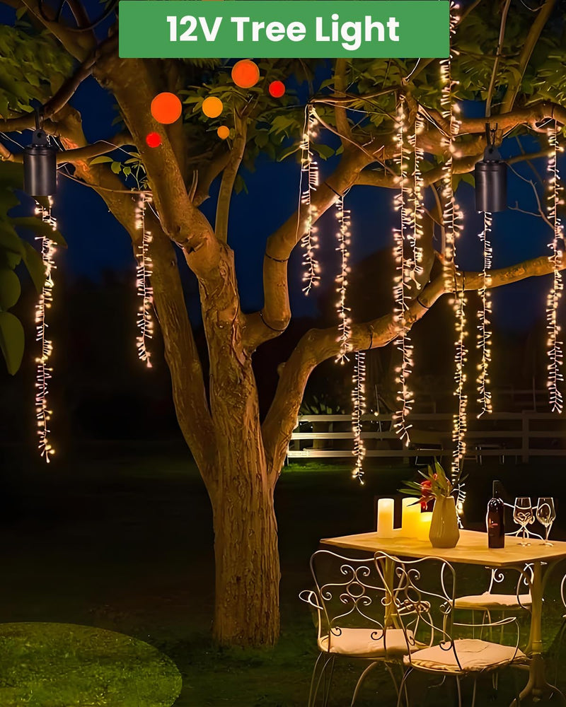 Low Voltage Brass Hanging Light Outdoor, 12V Landscape Pendant Tree Light, Replaceable GU5.3 MR16 LED Bulb, Soft Warm White 2700K, IP67 Waterproof Design for Garden Yard Gazebo Pergola 1-Pack