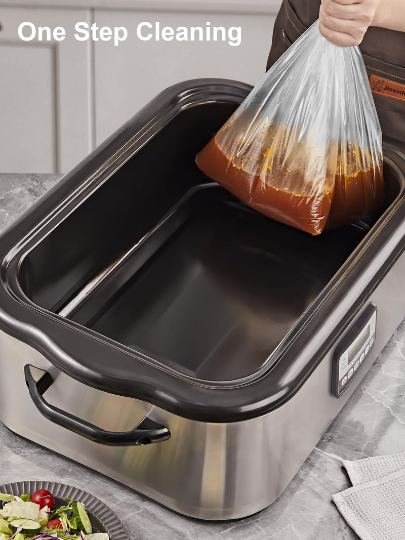 SMARTAKE Electric Roaster Liners, 20 Count Disposable Roaster Liners, Fits 16, 18, 22 Quart Roasters, Roaster Pan Oven Liners Plastic Cooking Bags for Instant Cleanup, 18 x 34 Inch 20-Pack