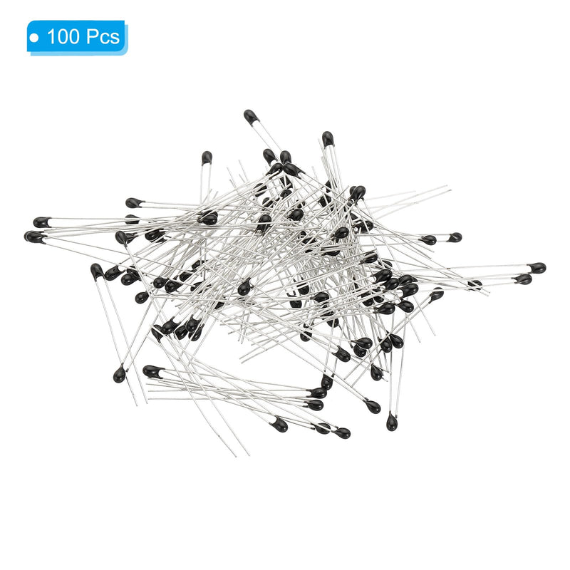 PATIKIL NTC Thermistors Resistors 100 Pieces 10K Ohm MF52-103 5% Accuracy High Sensitive Current Limiter Temperature Sensor for Measuring Temperature Black