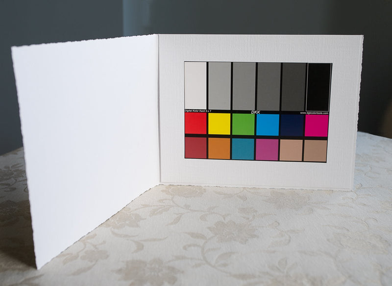 DKK 5" x 7" Set of 2 White Balance and Color Calibration Charts with 12% and 18% Gray - Includes Frame Stand and User Guide