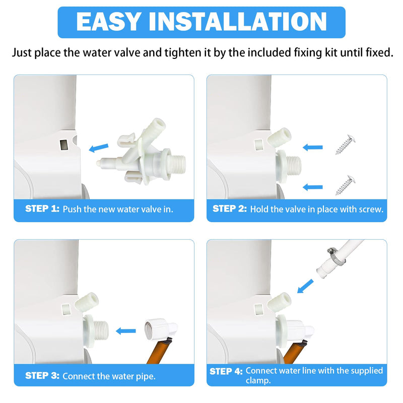 385311641 RV Toilet Water Valve Kit Replacement for Sealand Dometic RV Toilets 300, 301, 310, 311, 320, 321, Camper Trailer RV Pedal Flush Toilet Repair Kit with 385311658 Flush Ball Seal Valve + Flush Ball Seal