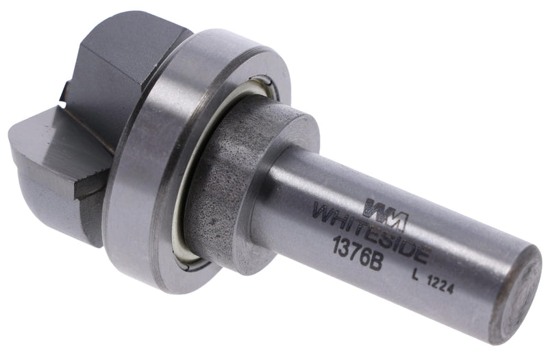 Whiteside 1376B Bowl & Tray Form Router Bit: 1-1/4 Inch Cutting Diameter, 1/2 Inch Shank, 1/2 Inch Cutting Length, 1/4 Inch Radius, Includes Bearing for Pattern Template Routing