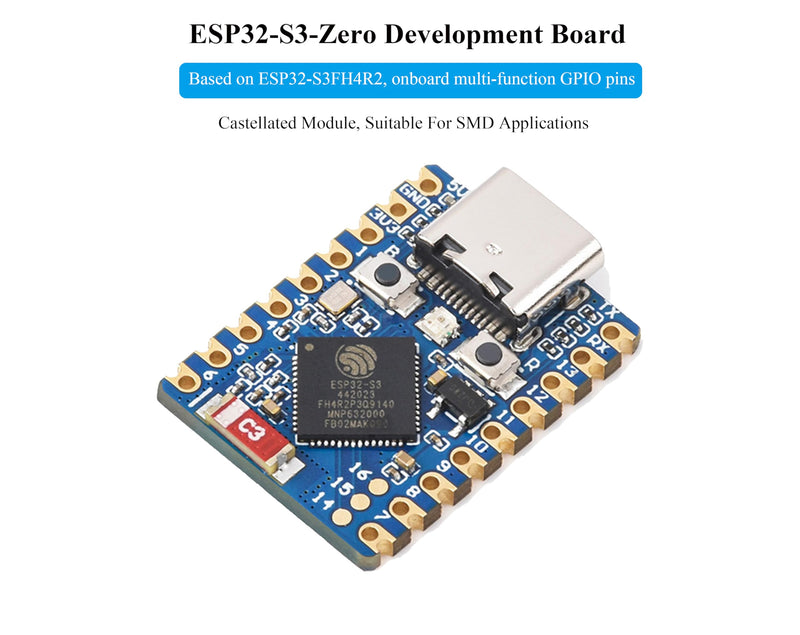 ESP32-S3 Mini Development Board, Based on ESP32-S3FH4R2 Dual-Core Processor, 240MHz Running Frequency, Support 2.4GHz Wi-Fi & Bluetooth 5, Onboard 4MB Flash Memory/2MB PSRAM-(3PCS)