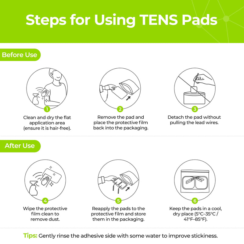 AUVON TENS Unit Pads Electrode Patches with Upgraded Self-Stick Performance and Non-Irritating Design for Electrotherapy (Black) Black