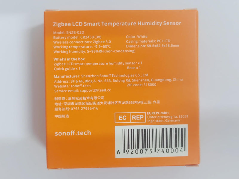 SONOFF Zigbee Temperature and Humidity Sensor, SNZB-02D Pack of 2 Zigbee LCD Smart Thermometer Hygrometer Sensor, Zigbee Hub Required, Compatible with Alexa/Google Home/Home Assistant