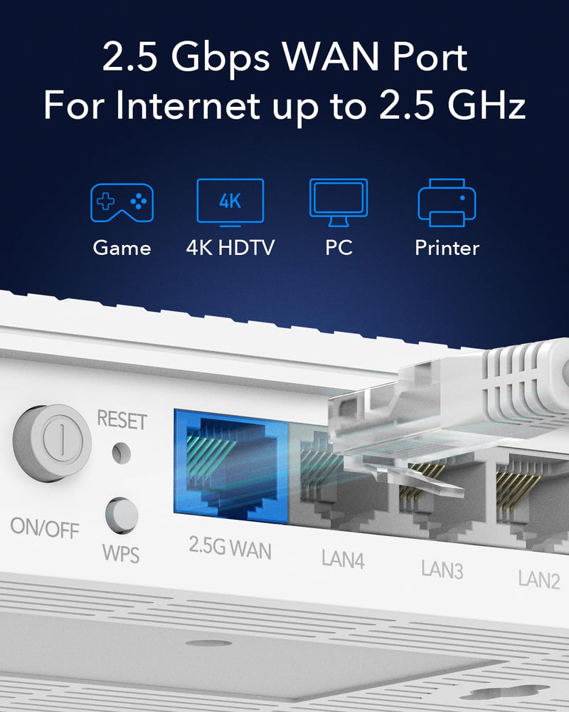 Cudy AX3000 Multi Gigabit Dual Band WiFi 6 Mesh Router, 2.5Gbps WAN RJ45 Port, 4 Gigabit RJ45 Ports, 4 5dBi Antennas, MU-MIMO, OpenVPN, Wireguard, Zerotier, Ipsec VPN, Cloud APP