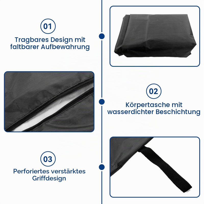 Body Bag, 210D Waterproof Leak Can, Body Bag, Animal Stretcher Medical Duffel Bag with 4 Carrying Tyres, Funeral Supplies (Black)