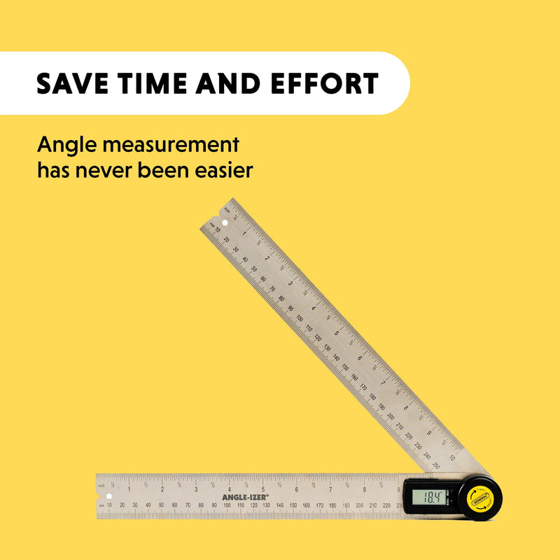General Tools Digital Angle Finder Ruler #823 - 10" H - Stainless Steel Measurement Tool 10-Inch
