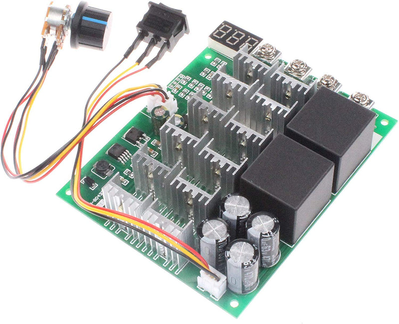 RUIZHI PWM Motor Speed Controller 60A DC 10V-55V 12V 24V 36V 48V Digital Display 100A Maximum Brush DC Motor Controller - Third Gear Forward Reverse Stop