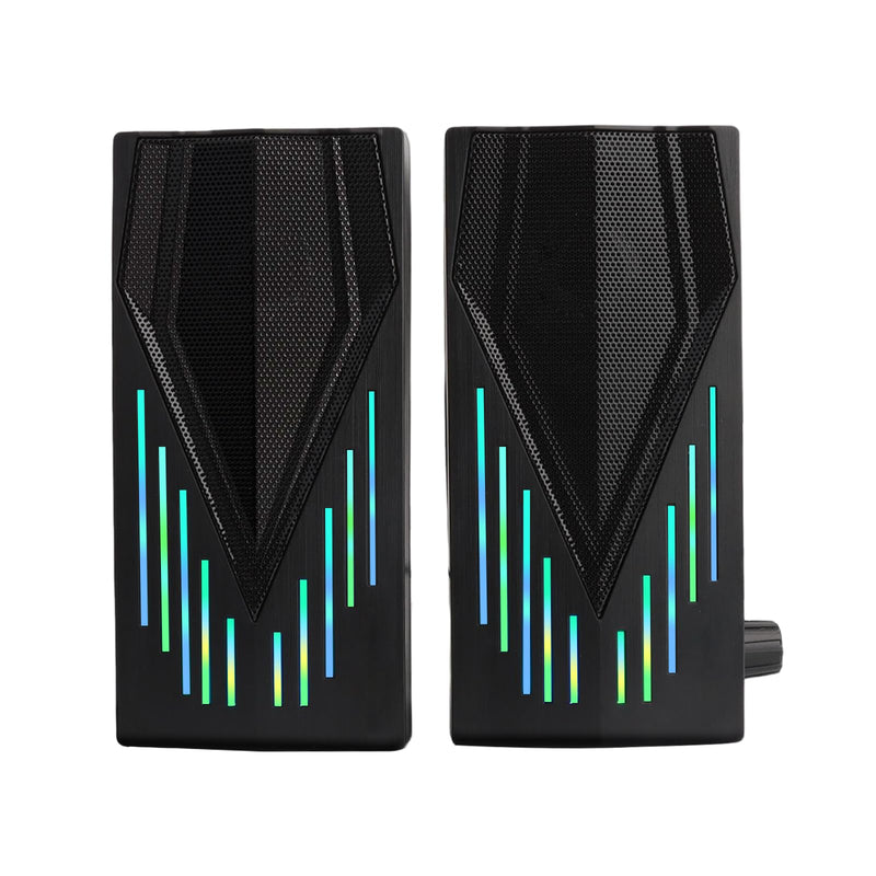 Computer Speakers, Speakers for Computer Desktop PC with Colorful RGB Lighting, USB Powered Gaming Speakers with 3.5mm Aux Cable for Monitor Laptop Tablet