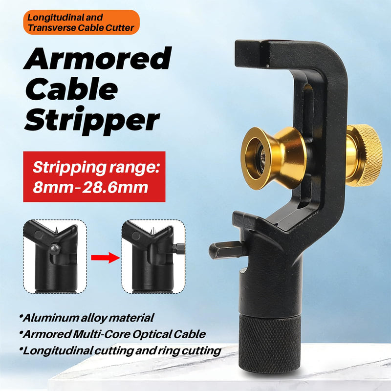 Armored Cable Stripper 8-28mm Wire Coax Mid Span Radial Cutter Slitting Ring Fiber Optic Cable Stripper Tools Large (8-28 mm)
