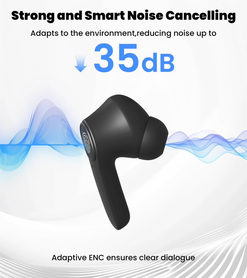 Language Translator Earbuds: 3in1 Translator Earphones 144 Languages & Accents, 8 Offline Translation Packs Translation Device in Real Time fit iOS & Android, Dark Matte Black