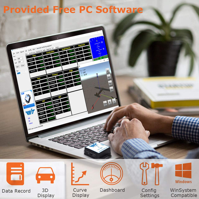 [Bluetooth Accelerometer+Inclinometer] BWT901CL MPU9250 High-precision 9-axis gyroscope+angle (XY 0.05° accuracy)+magnetometer with Kalman filter, 200Hz Highly stable 3-axis IMU sensor