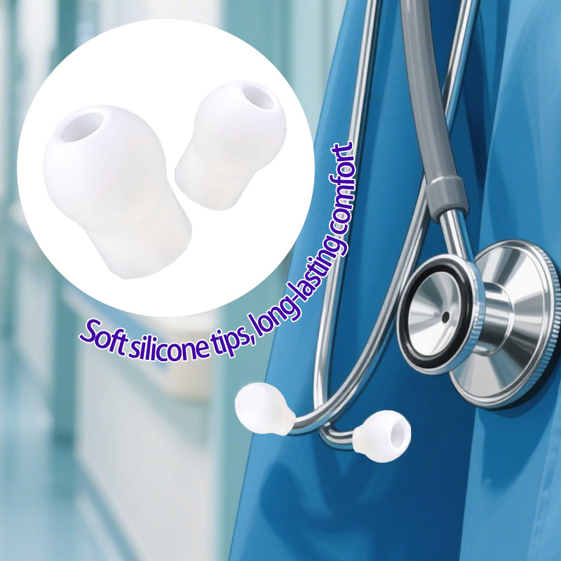 Pack of 6 Stethoscope Earpieces, Comfortable and Sound-Insulating, Compatible with MDF Eko ADC Stethoscope, Silicone, Reusable, Interchangeable Earplugs for Stethoscopes, Suitable for Nurses and Doctors