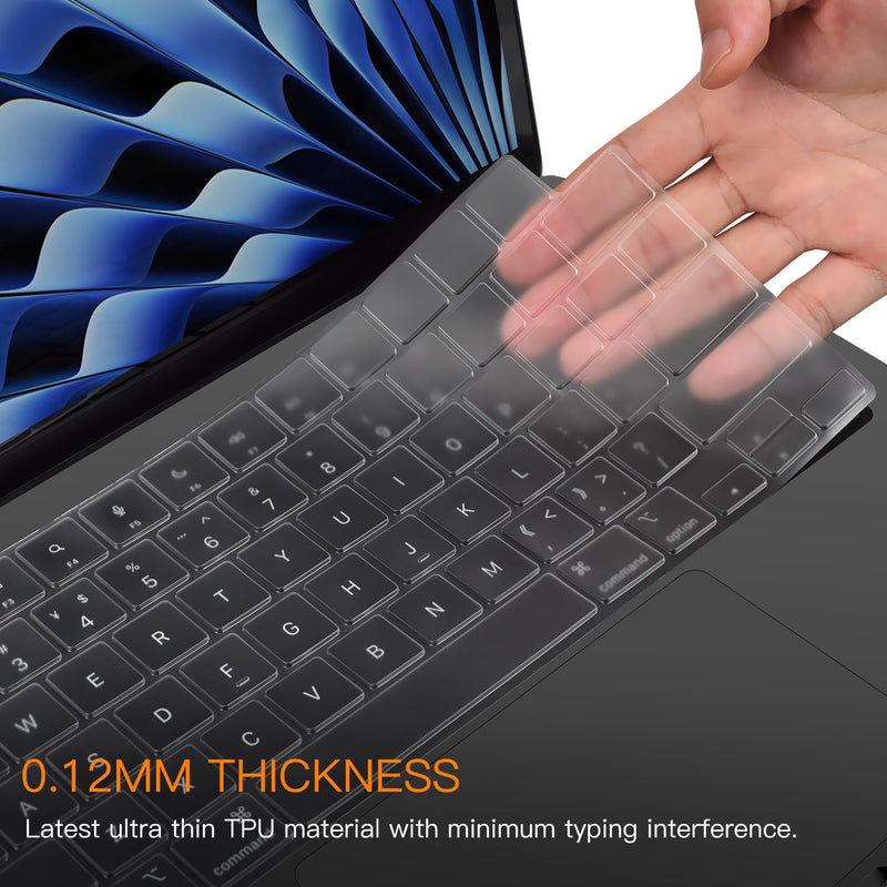 CaseBuy Premium MacBook Air 13 M3 Keyboard Cover for MacBook Air 13.6 inch M3 Chip A3113 2024 Released Liquid Retina Display & Touch ID TPU Protector Skin MacBook Air 13.6"(2022-2024)