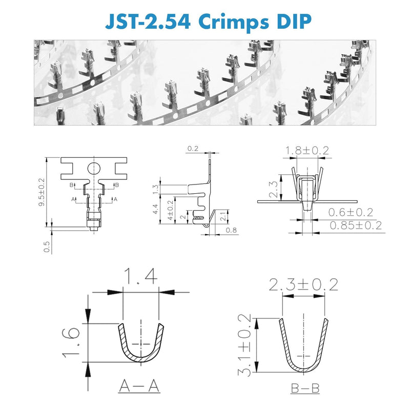 CQRobot JST XH 2.54mm Pitch 5 Pin / 6 Pin / 7 Pin JST Male Plug, Female Socket Housing and T-Crimp Terminal Kit 60 sets/480 pieces JST connector adapter cable assembly. JST-XH2.54 XH 5P/6P/7P