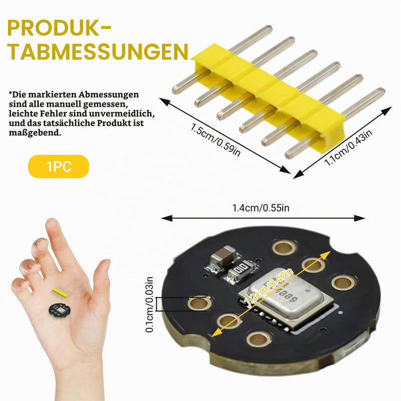 1 x INMP441 Omnidirectional Microphone Module 24 Bit I2S Interface Compatible with ESP-32 Arduino, Digital Output Sensor Module, I2S MEMS Interface, for Professional Audio Recording Module